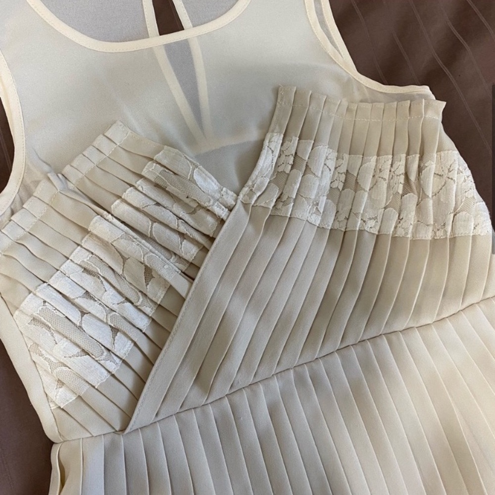 Pins and Needles Sleeveless Pleated Lace Peplum Top - Picture 3 of 8